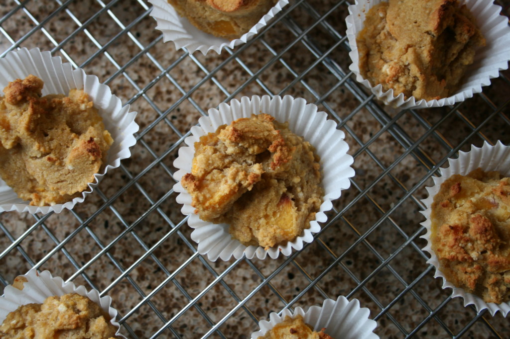 Peach Mango Coconut Cornbread Muffins