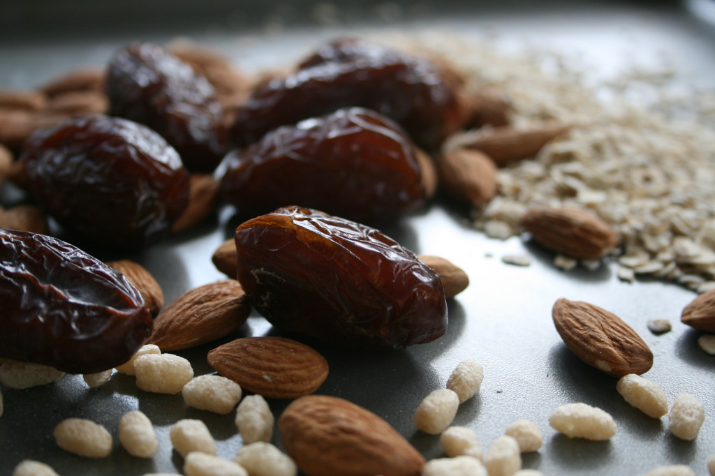 Ingredients for Chocolate Almond Granola Bars