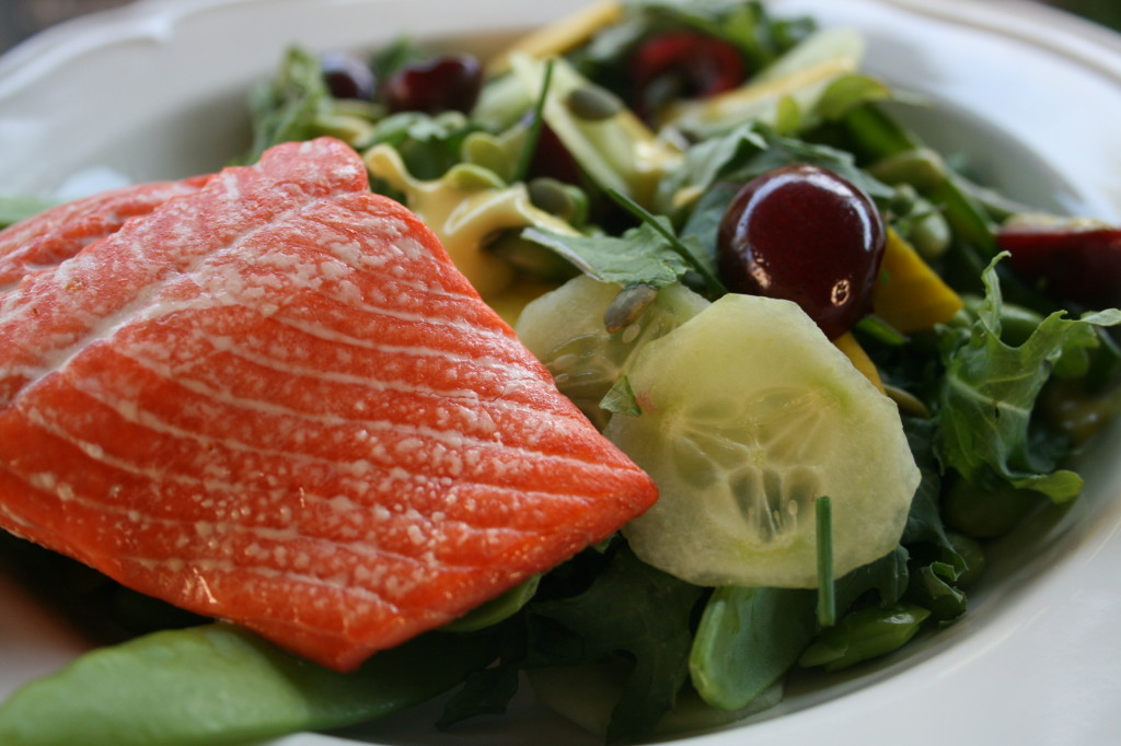 Cherry Edamame Salad with Peach Dressing