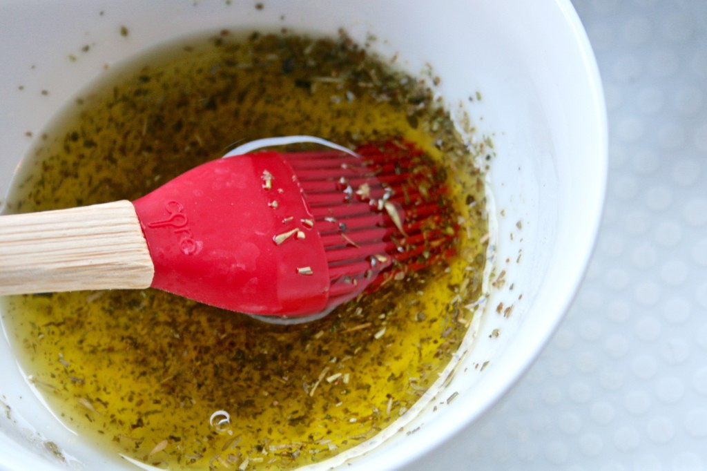 Herbed oil for grilled skewers