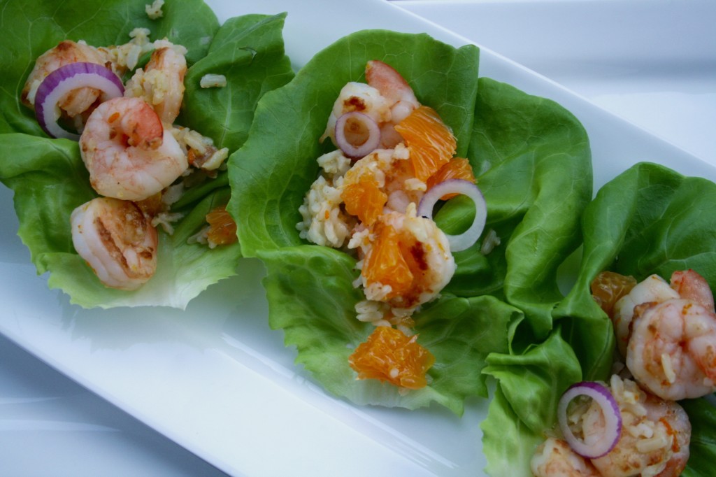 Prawn Lettuce Cups with Mimosa Vinaigrette