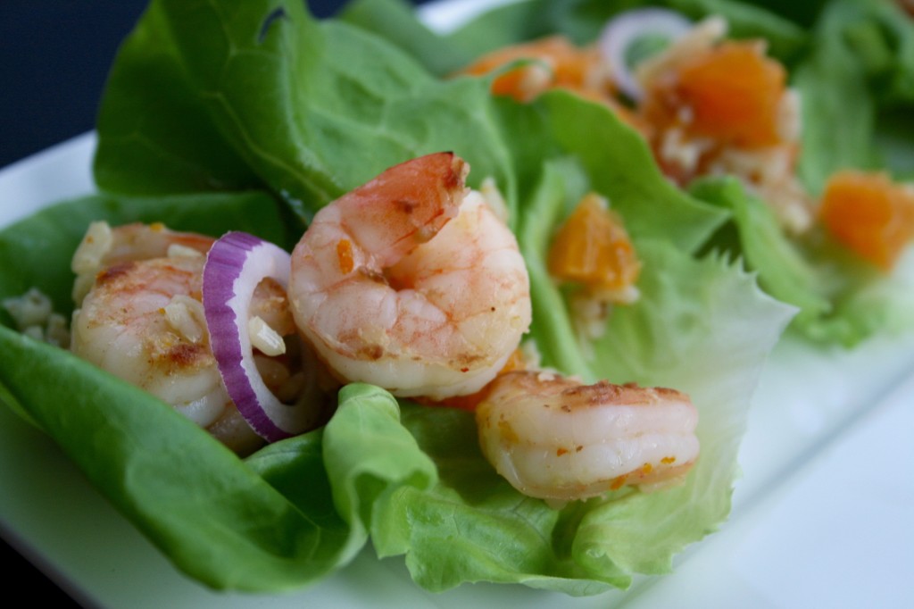 Prawn Lettuce Cups with Mimosa Vinaigrette