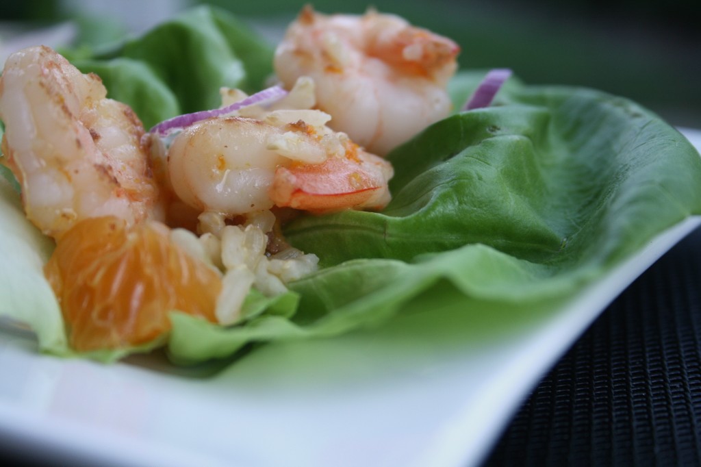 Prawn Lettuce Cups with Mimosa Vinaigrette