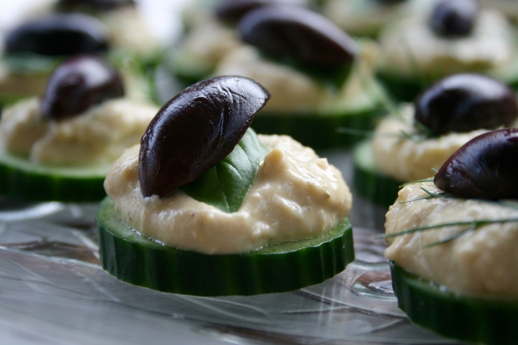 Cucumber Hummus Bites