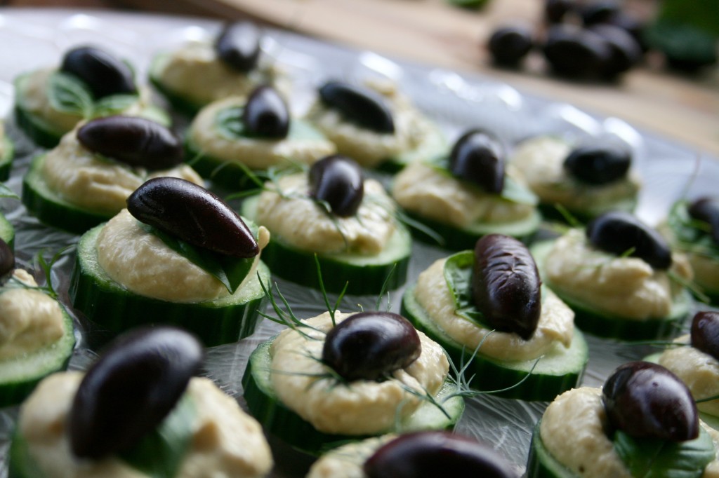 Cucumber Hummus Bites