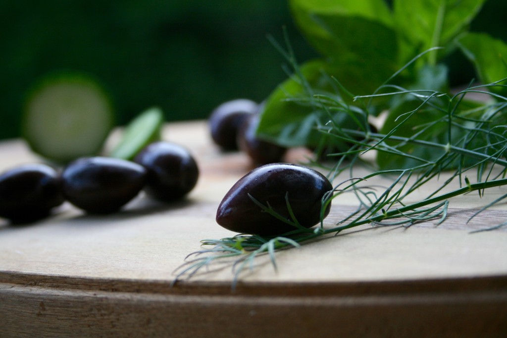 Olives and herbs