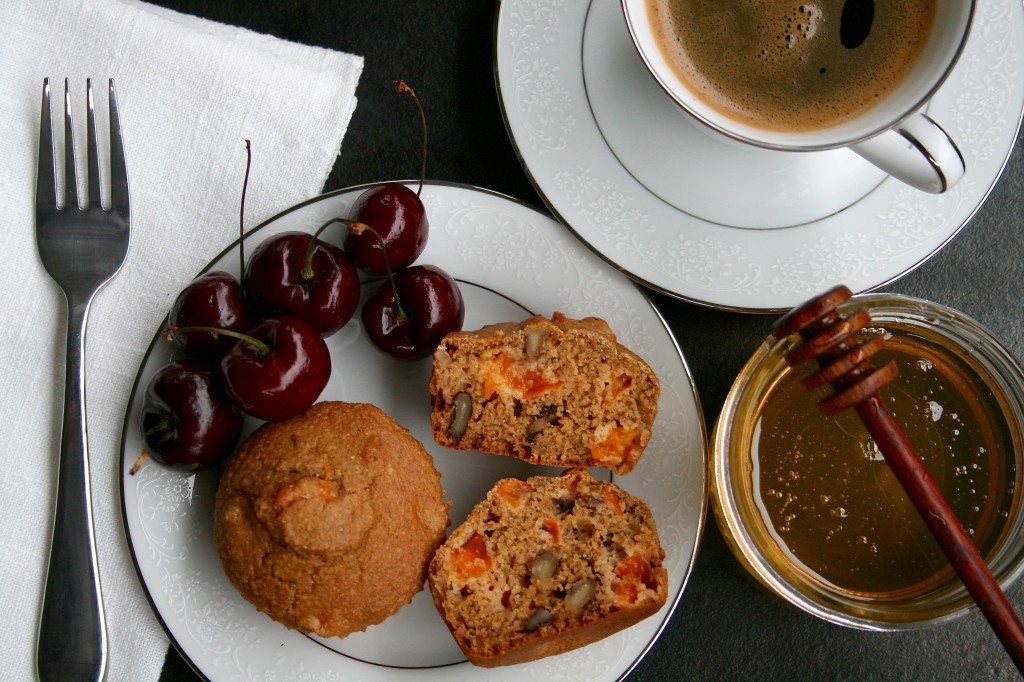 Walnut Apricot Oatmeal Muffins
