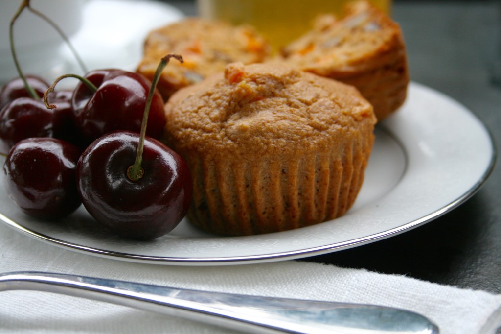 Walnut Apricot Oatmeal Muffins