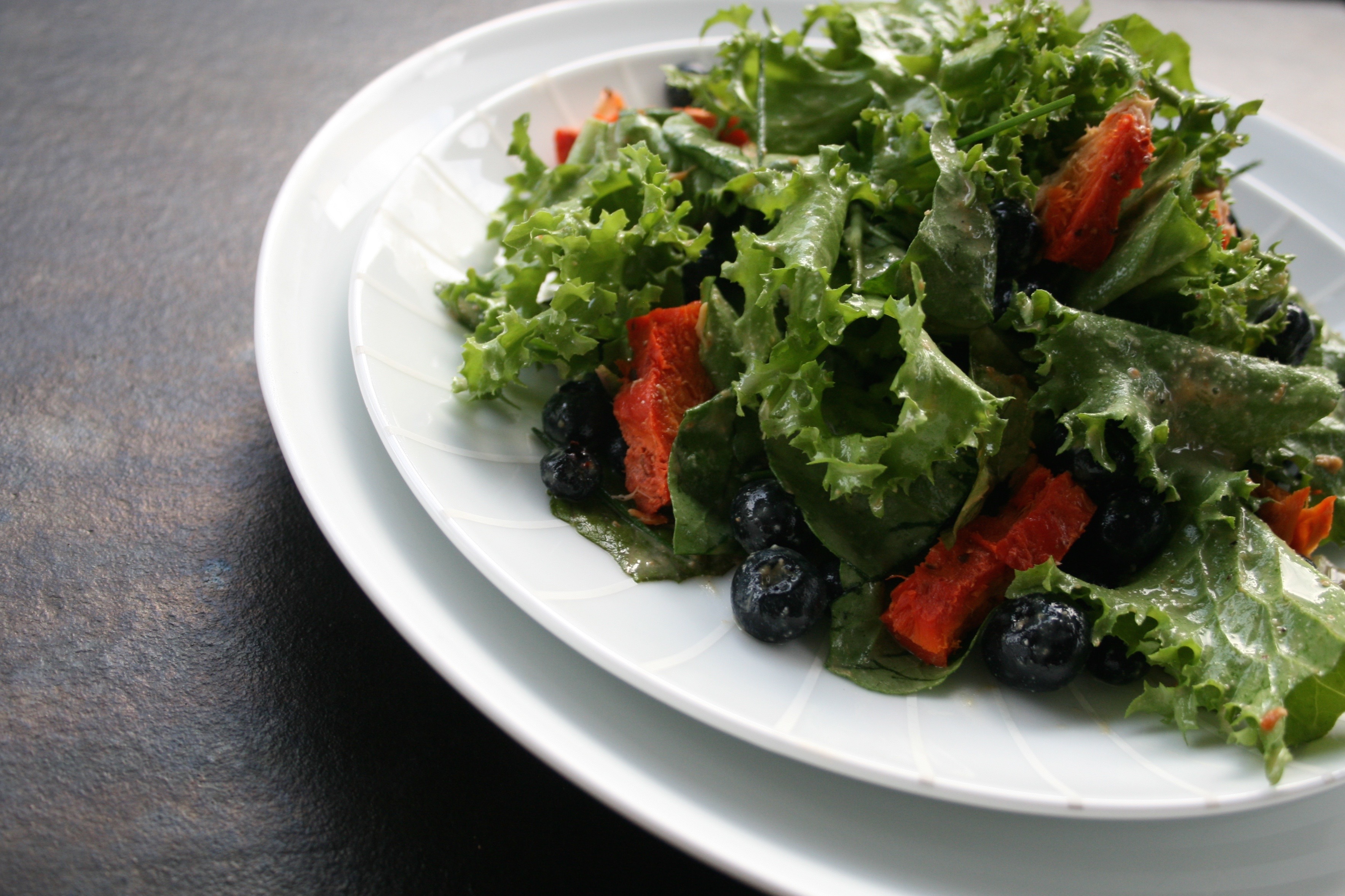Blueberry Salad with Orange Cashew Dressing