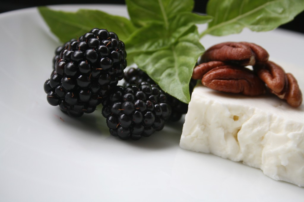Blackberry Basil Salad ingredients