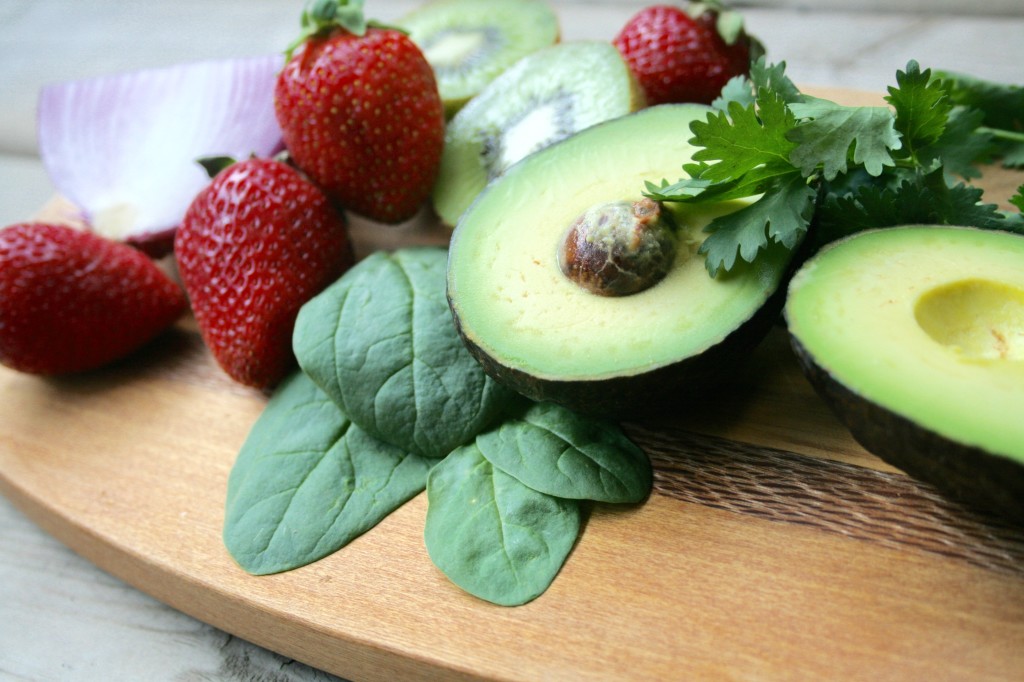 Strawberry Kiwi Avocado Salad with Lemon Poppy Seed Dressing