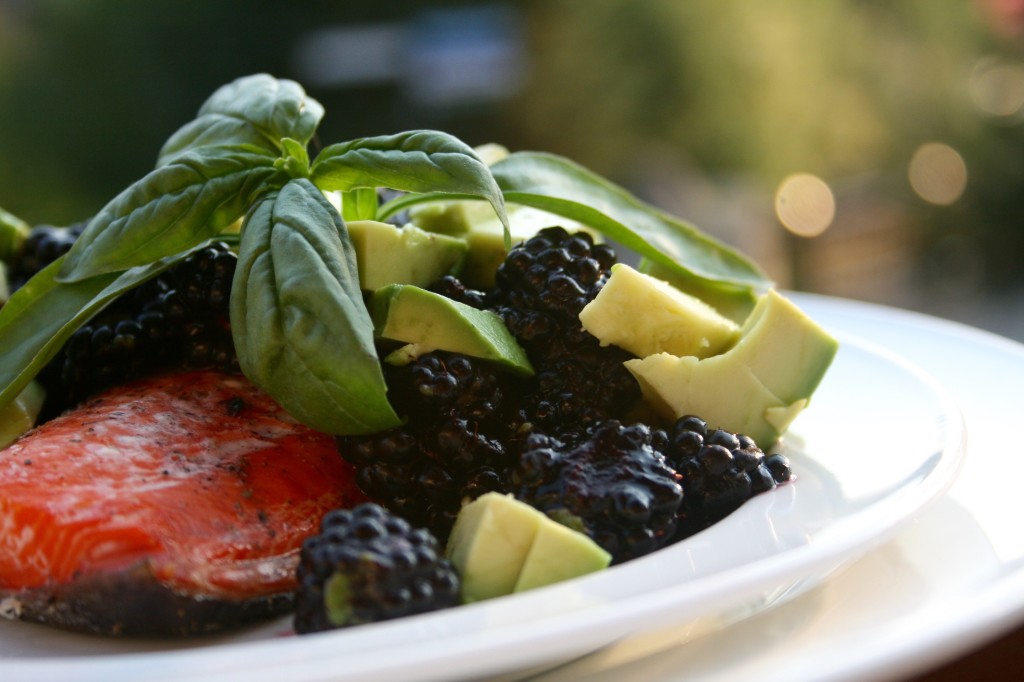 Salmon with Blackberry Avocado Salsa