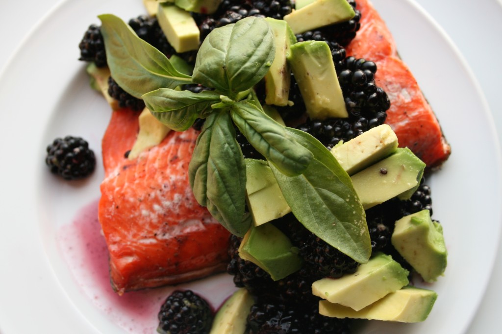 Salmon with Blackberry Avocado Salsa