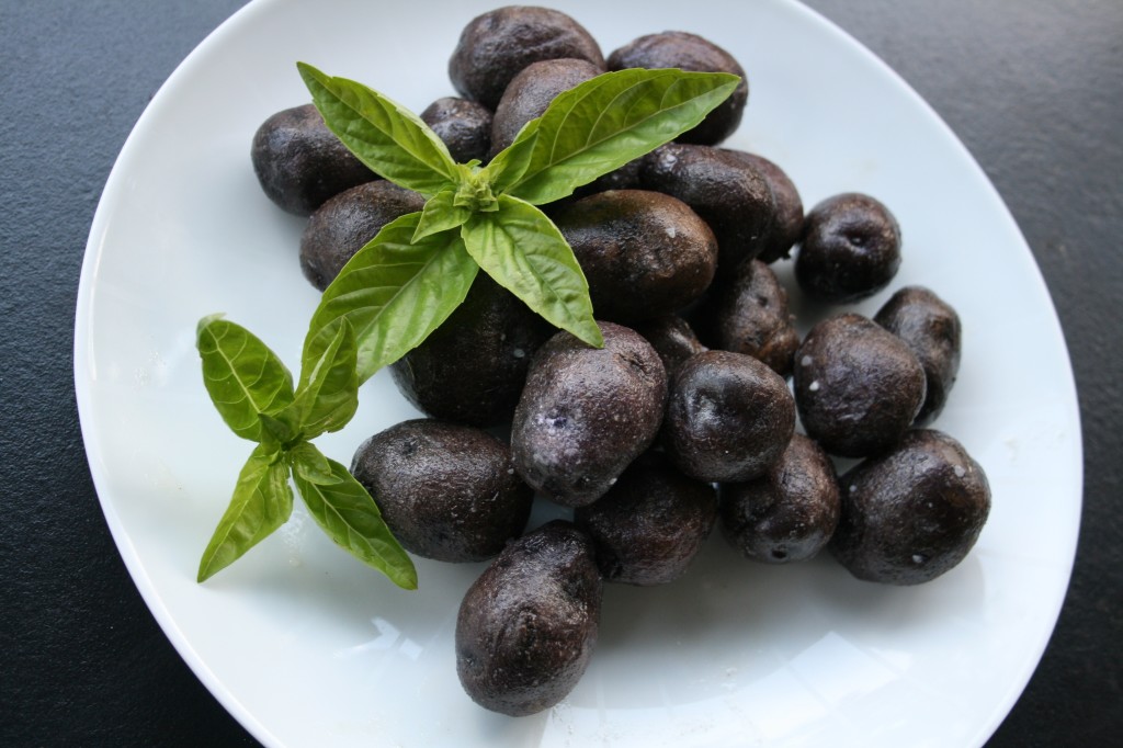 Salt Roasted Purple Potatoes