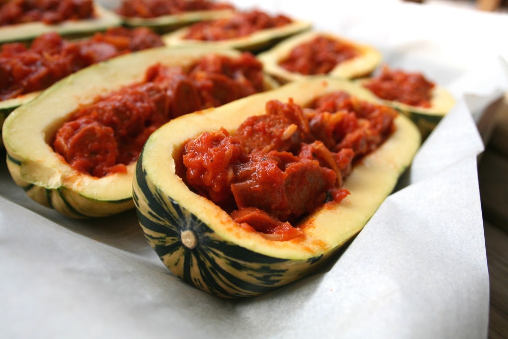 Pepperoni Pizza Delicata Squash Boats
