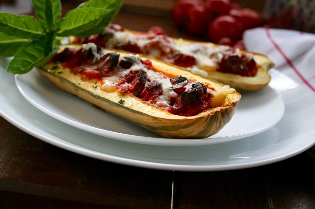 Pepperoni Pizza Delicata Squash Boats