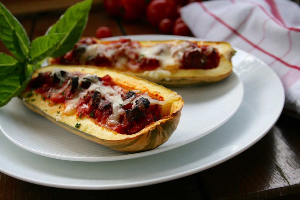 Pepperoni Pizza Delicata Squash Boats