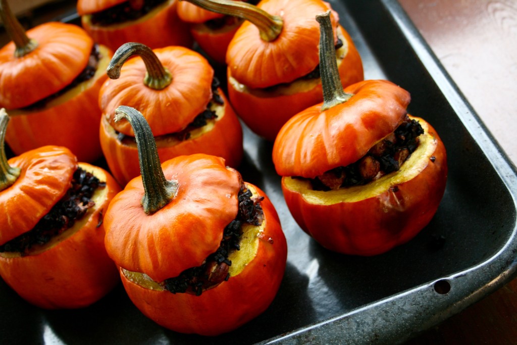 Black Rice Stuffed Pumpkins