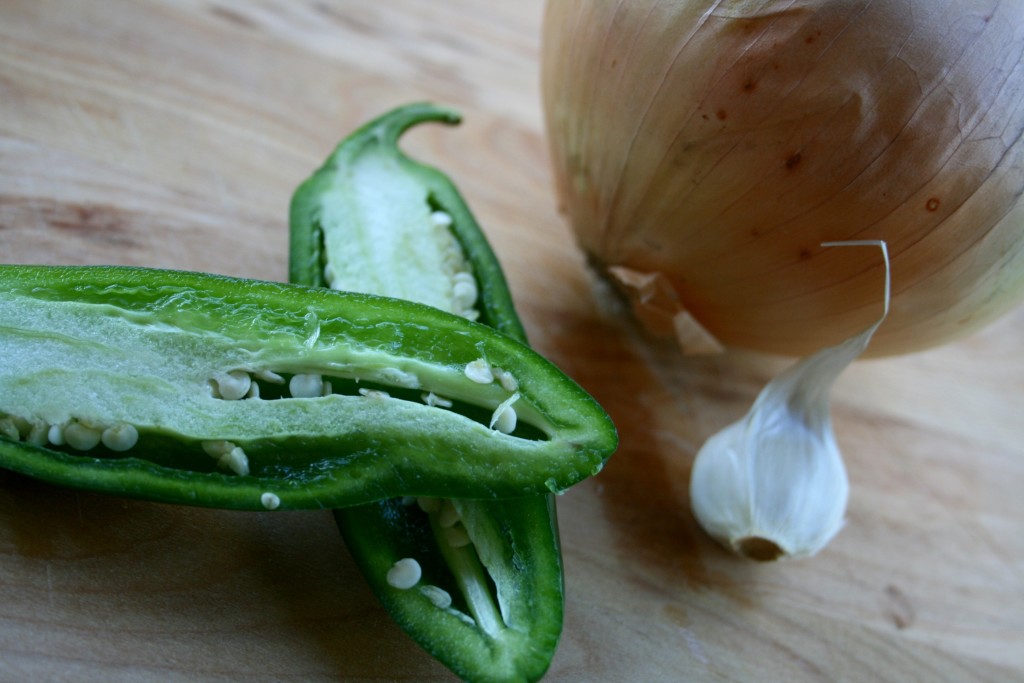 Jalapeño, garlic and onion