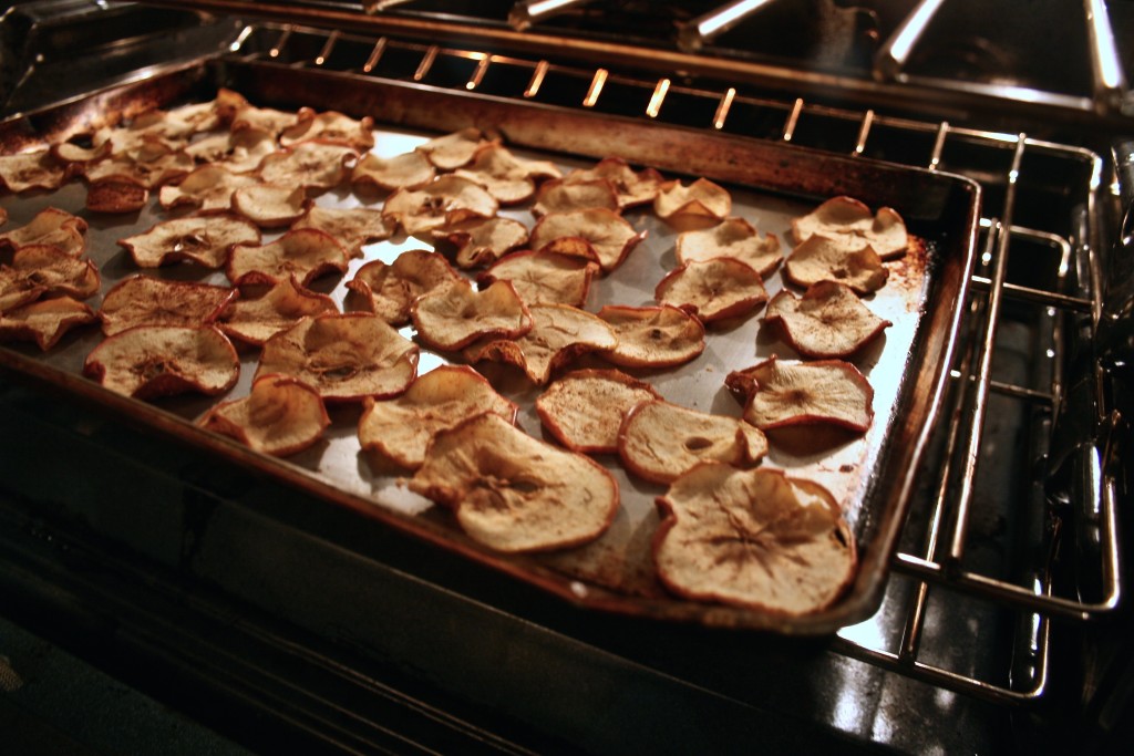 Spiced Apple Chips with Almond Yogurt Dip