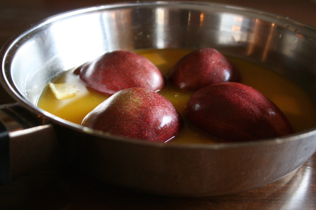 Ginger Orange Poached Pears