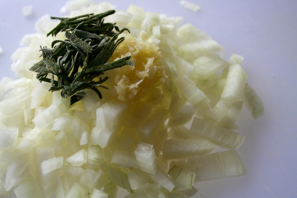Onion, garlic and fresh sage