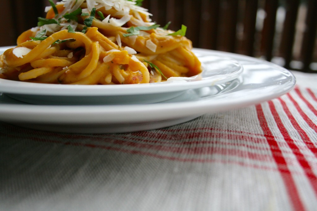 Butternut Squash Bacon Spaghetti