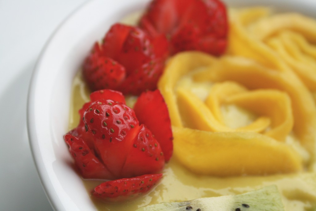 Tropical Smoothie Bowl with Fruit Roses
