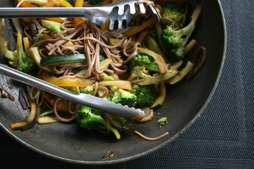 Soba vegetable stir fry