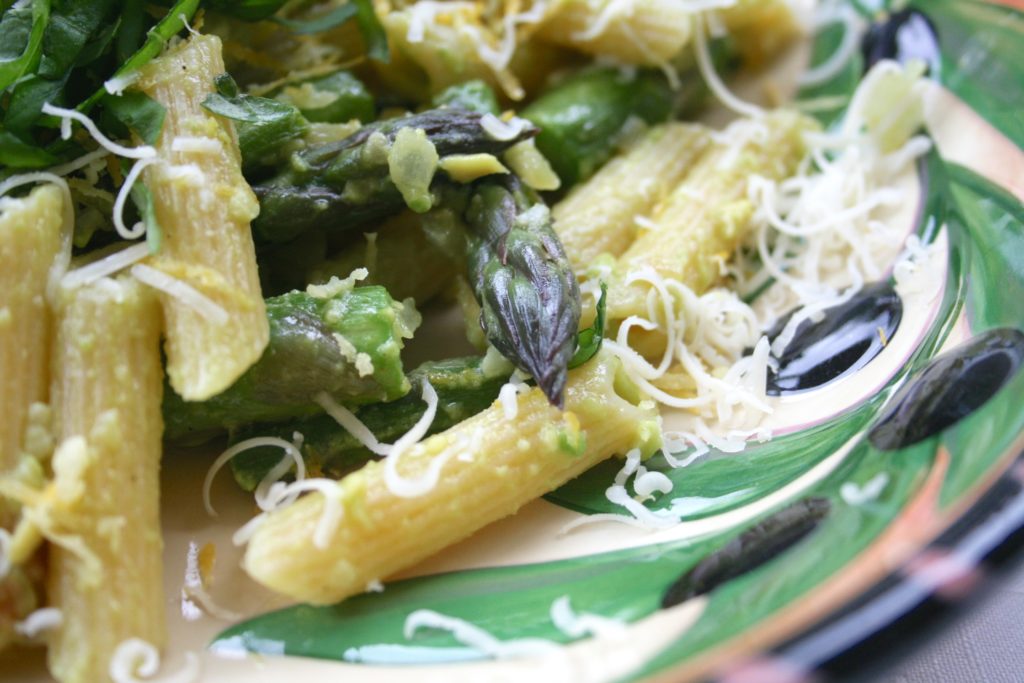 Asparagus Penne with Avocado Sauce