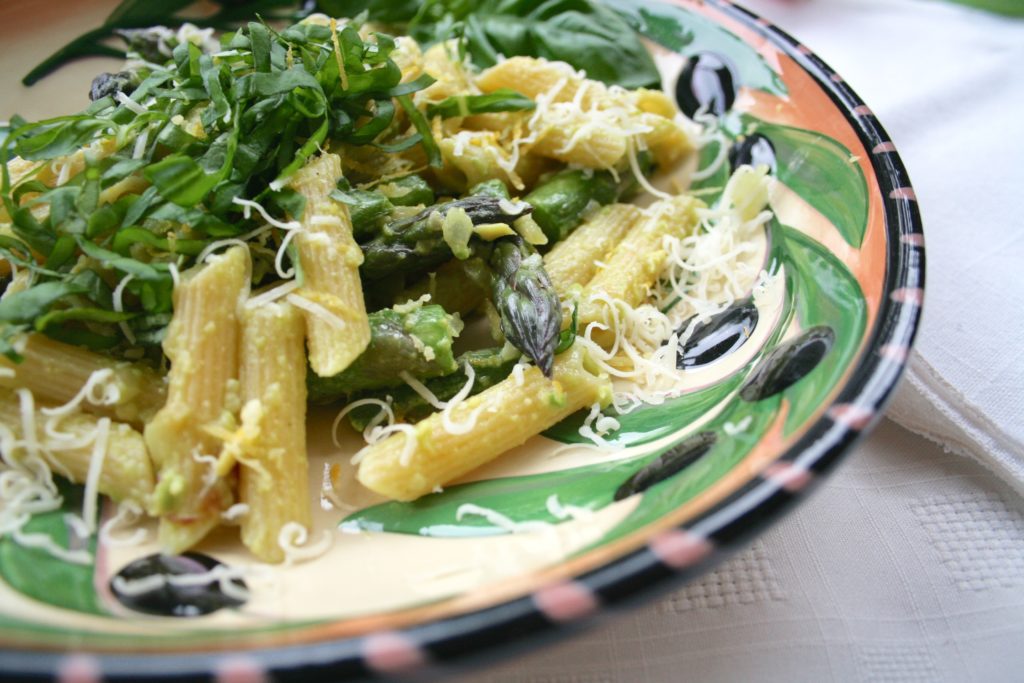 Asparagus Penne with Avocado Sauce
