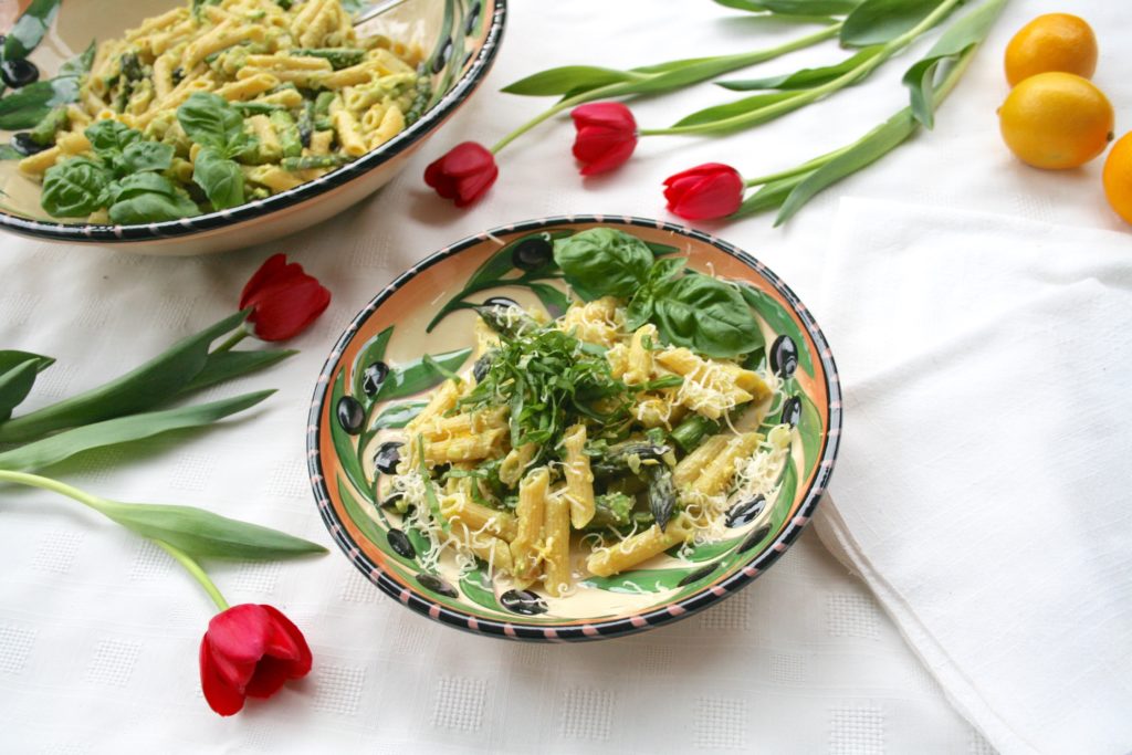 Asparagus Penne with Avocado Sauce