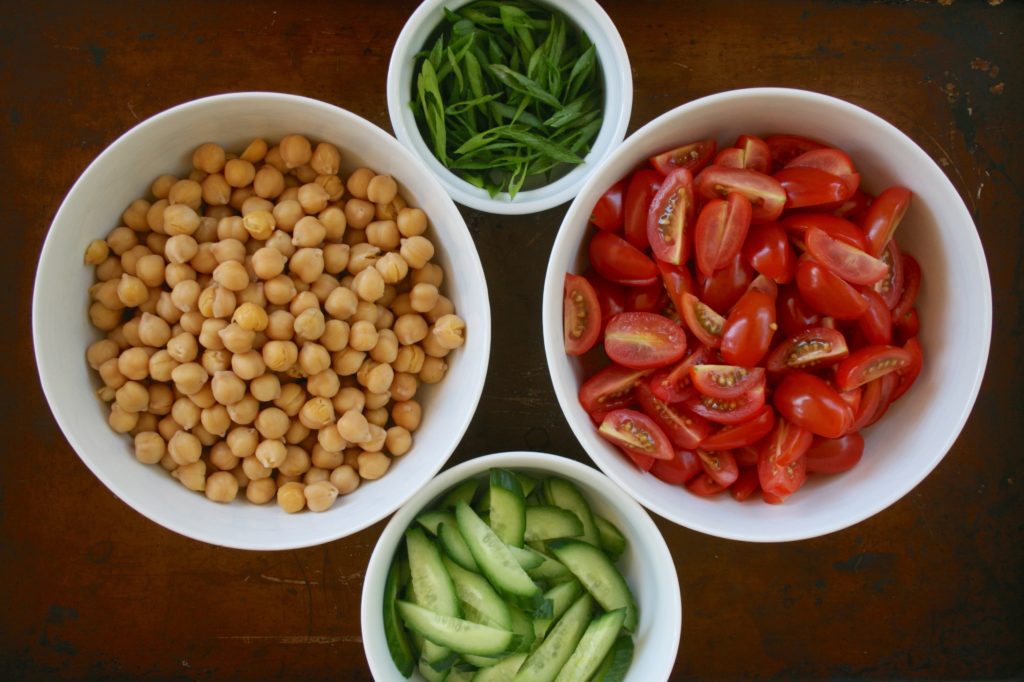 Cherry Tomato, Cucumber and Chickpea Salad