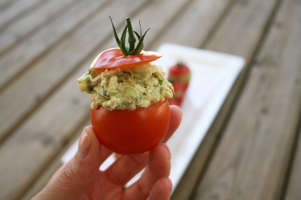 Avocado Tuna Salad Stuffed Tomatoes