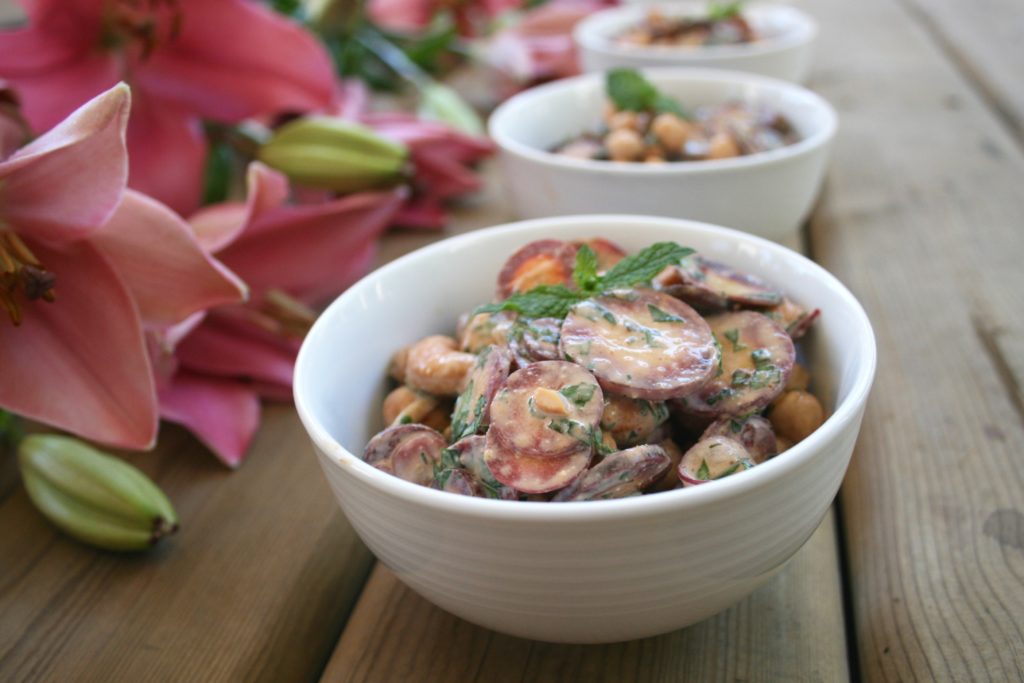 Creamy Carrot Chickpea Cashew Salad