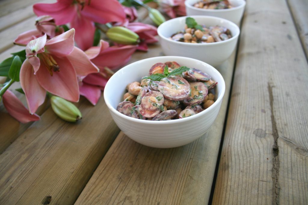 Creamy Carrot Chickpea Cashew Salad