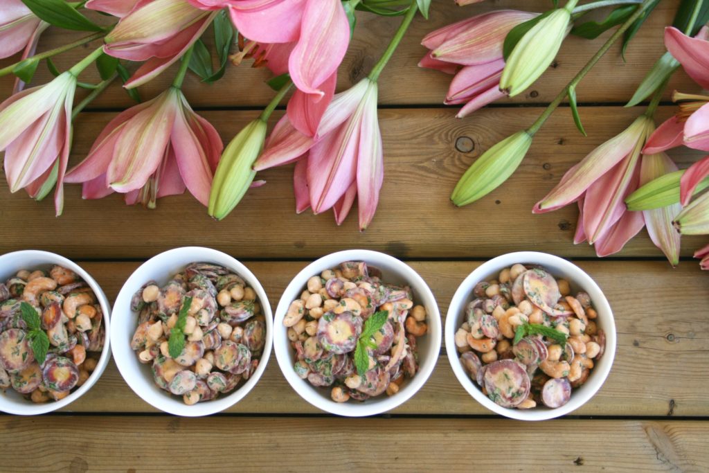 Creamy Carrot Chickpea Cashew Salad