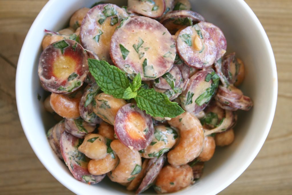 Creamy Carrot Chickpea Cashew Salad
