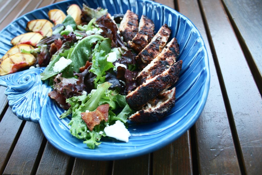 Grilled Peach and Chicken Salad