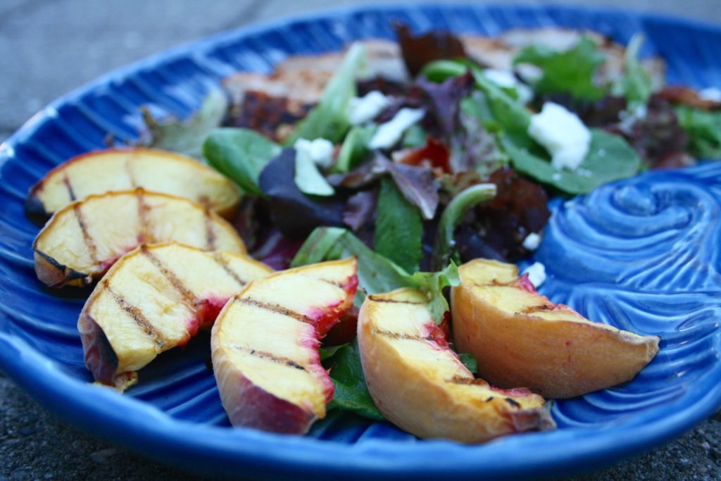 Grilled Peach and Chicken Salad